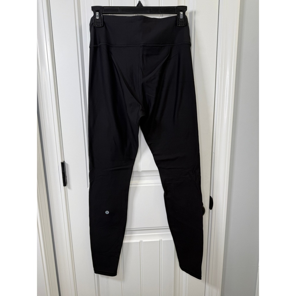 Lululemon Fleece High-Rise Running Tight 8 Black Excellent Square Dot Minimalist - Picture 4 of 8